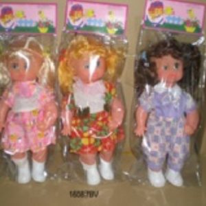MUÑECA 15" C/OJOS MOV EN FUNDA