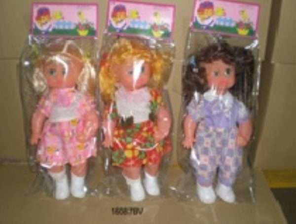 MUÑECA 15" C/OJOS MOV EN FUNDA