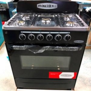 ELECTROKING ESTUFA NEGRA 5HORNILLA C/HORNO 30"