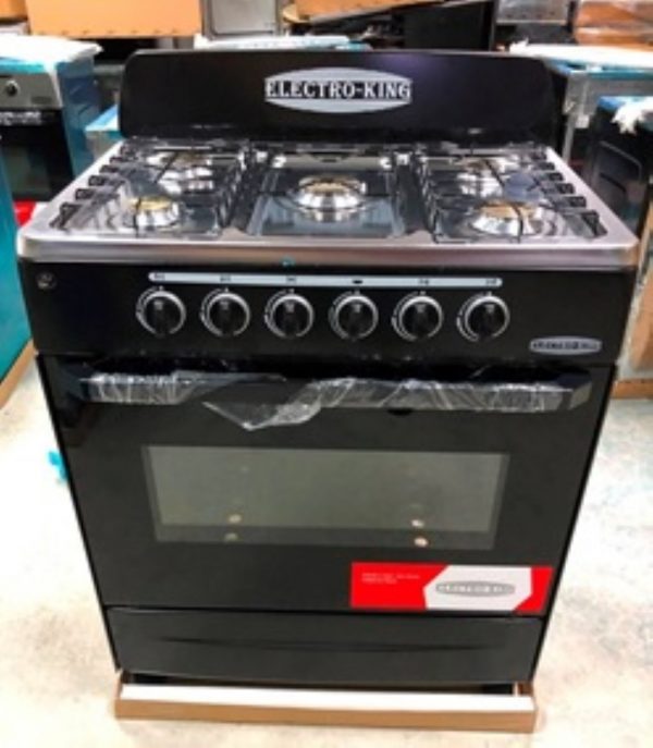 ELECTROKING ESTUFA NEGRA 5HORNILLA C/HORNO 30"