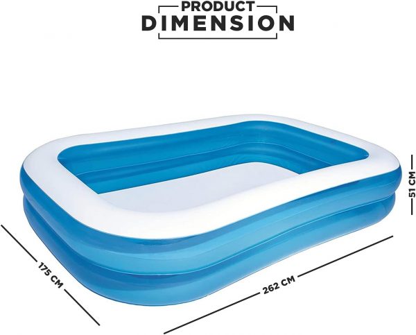 BESTWAY PISCINA INFLABLE RECTANGULAR 262X175X51CM