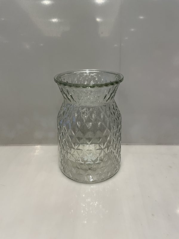 FLORERO DE CRISTAL BROCADO 14.3x20CM