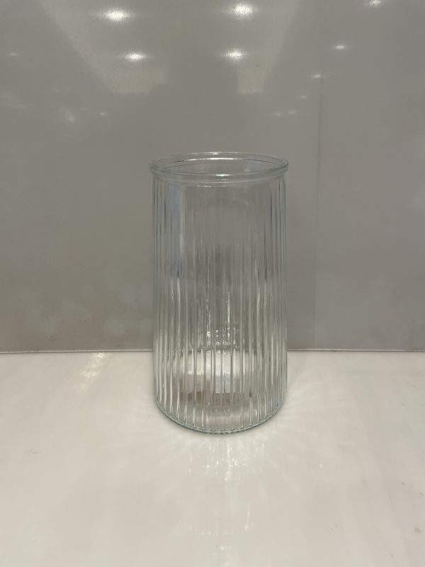 FLORERO DE CRISTAL BROCADO 12.8CMX22CM