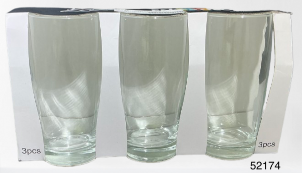 ENESTILO SET VASO CRISTAL CLEAR 6.5X14.5CM 3/1