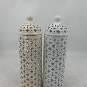 FLORERO C/TAPA DE PORCELANA 12.5X12.5X40CM