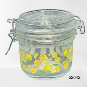 ENVASE CRISTAL C/TAPA+DISENO 8.4X8.4X8.8CM