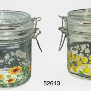 ENVASE CRISTAL C/TAPA+DISENO 8.4X8.4X10.2CM