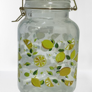 ENVASE CRISTAL C/TAPA+DISENO 12.5X12.5X21CM