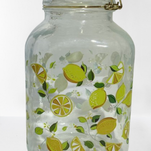 ENVASE CRISTAL C/TAPA+DISENO 14.4X14.4X23.8CM