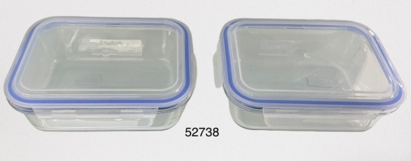 ENVASE CRISTAL RECT C/TAPA 1040ML 19X15X6CM
