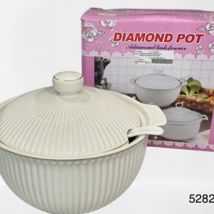 CASEROLA RDDA PORCELANA C/TAPA+CUCHARA 24X17CM