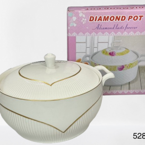 CASEROLA RDDA PORCELANA ORILLA DOR C/TAPA 19X13.5CM