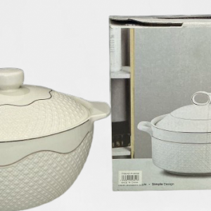 CASEROLA RDDA PORCELANA C/TAPA ORILLA DOR 24.5X10CM