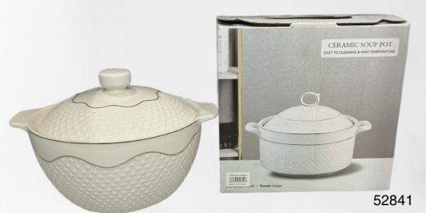 CASEROLA RDDA PORCELANA C/TAPA ORILLA DOR 24.5X10CM