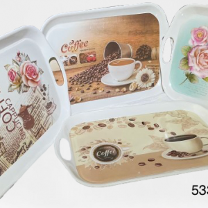 BANDEJA DE MELAMINA RECTANGULAR C/DISEÑO 18CM