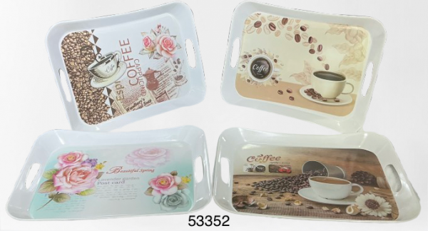 BANDEJA DE MELAMINA RECTANGULAR C/DISEÑO 13CM