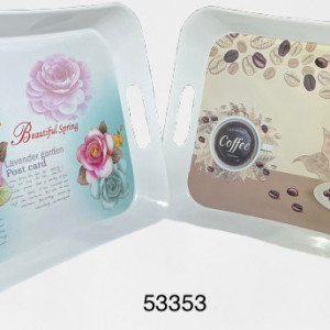 BANDEJA DE MELAMINA RECTANGULAR C/DISEÑO 17CM