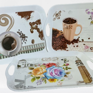 BANDEJA DE MELAMINA RECTANGULAR C/DISEÑO 14.25CM