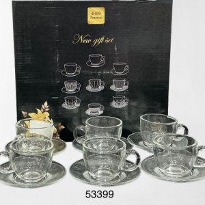 SET DE TAZA C/PLATILLO DE CRISTAL 6.5X5CM 12/1