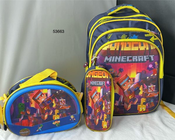 SET MOCHILA 40CM+LONCHERA+ESTUCHE C/DISENO