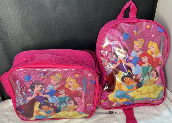 SET MOCHILA 30CM+LONCHERA+ESTUCHE C/DISENO HEMBRA