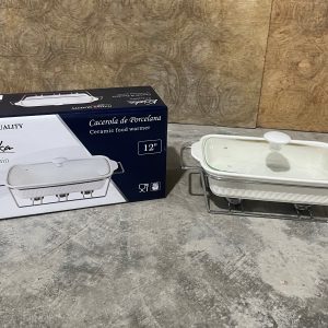 KRISKA PYREX C/TAPA CRISTAL+BASE RECTANGULAR 12"