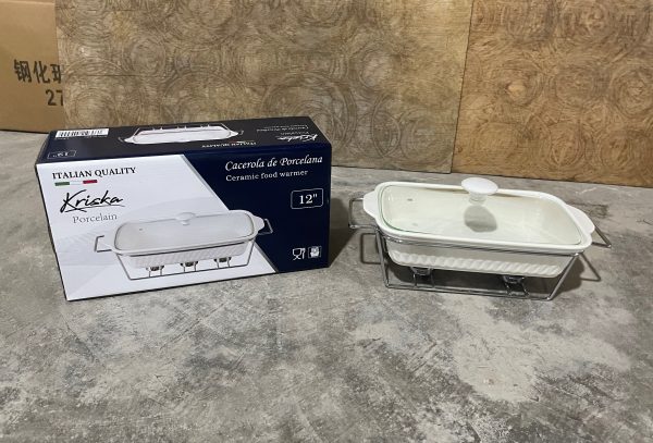 KRISKA PYREX C/TAPA CRISTAL+BASE RECTANGULAR 12"