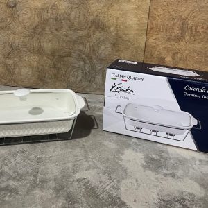 KRISKA PYREX C/TAPA CRISTAL+BASE RECTANGULAR 14"