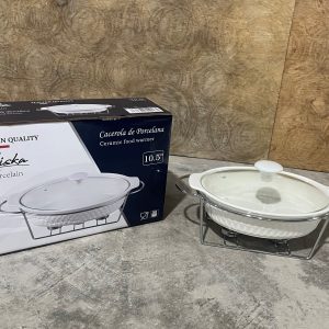 KRISKA PYREX C/TAPA CRISTAL+BASE OVALADO 10.5"