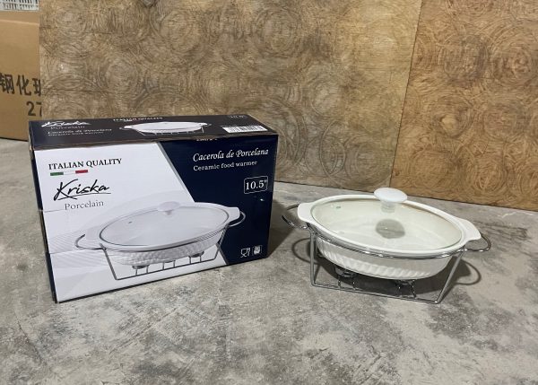 KRISKA PYREX C/TAPA CRISTAL+BASE OVALADO 10.5"