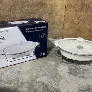 KRISKA PYREX C/TAPA CRISTAL+BASE OVALADO 13"