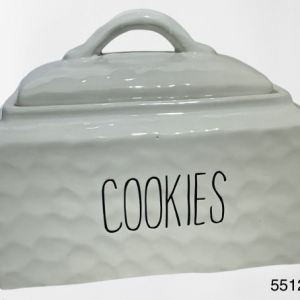 ENVASE PORCELANA C/TAPA P/GALLETAS 17X13X14CM