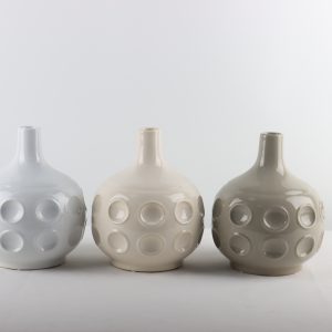 FLORERO PORCELANA CIRCULOS 22X22X25CM