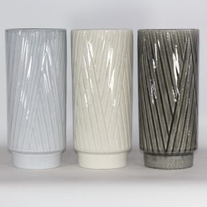 FLORERO DE PORCELANA 15.5X15.5X34CM 3COL G/A/CR
