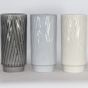 FLORERO DE PORCELANA 13.5X13.5X29 COL G/A/CR