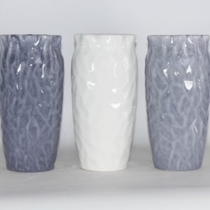 FLORERO DE PORCELANA 12.5X12.5X26 G/A/CR