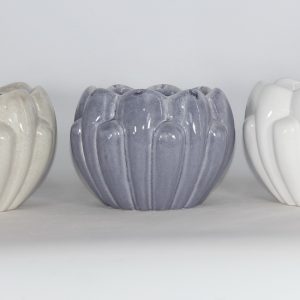 FLORERO DE PORCELANA 20X20X15 B/CR/GR
