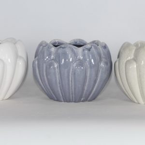 FLORERO DE PORCELANA 17.5X17.5X13 B/C/GR