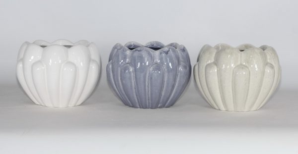 FLORERO DE PORCELANA 17.5X17.5X13 B/C/GR