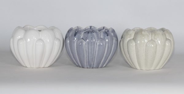 FLORERO DE PORCELANA 14.5X14.5X11 B/C/G