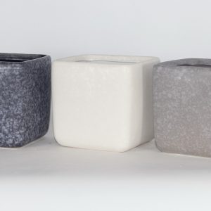 FLORERO DE PORCELANA 16X16X16.5CM