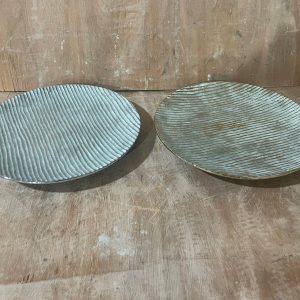 ADORNO PLATON PORCELANA REDONDO 30X30X3 VRD+PLATA / VRD+DORA