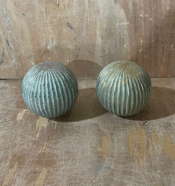 BOLA DE PORCELANA ADORNO 10X10X9 VRD+PLATA / VRD+DORADO
