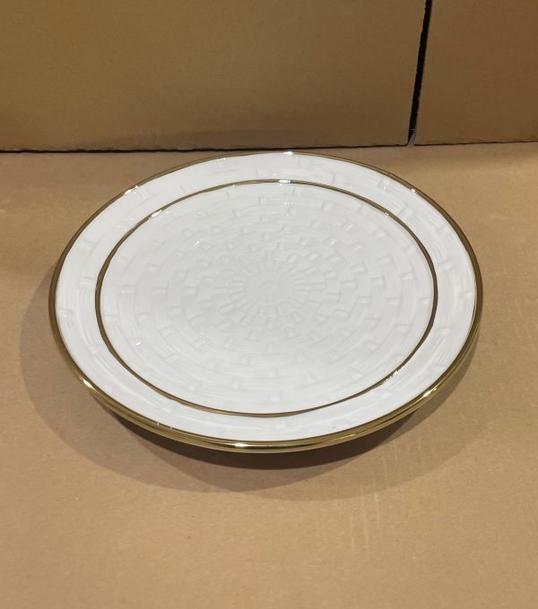 ADORNO PLATON PORCELANA RED BROCADO 27X27X3.5CM