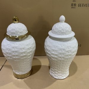 FLORERO C/TAPA DE PORCELANA 18X18X37CM