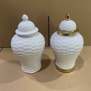 FLORERO C/TAPA DE PORCELANA 16X16X31CM