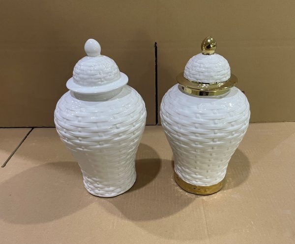 FLORERO C/TAPA DE PORCELANA 16X16X31CM
