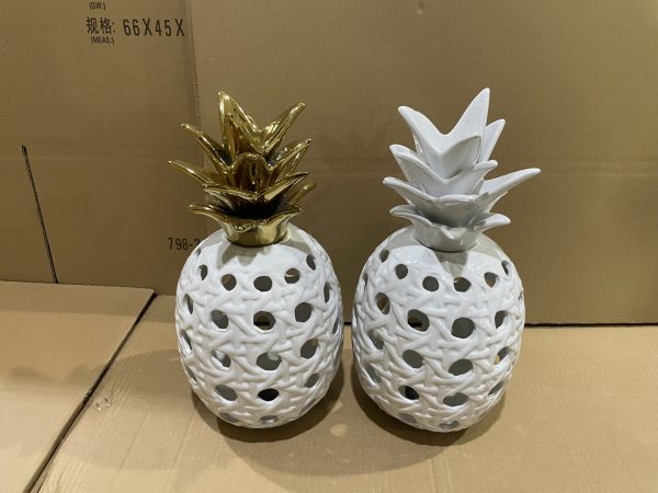 PIÑA PORCELANA C/HUECO 18X18X35CM