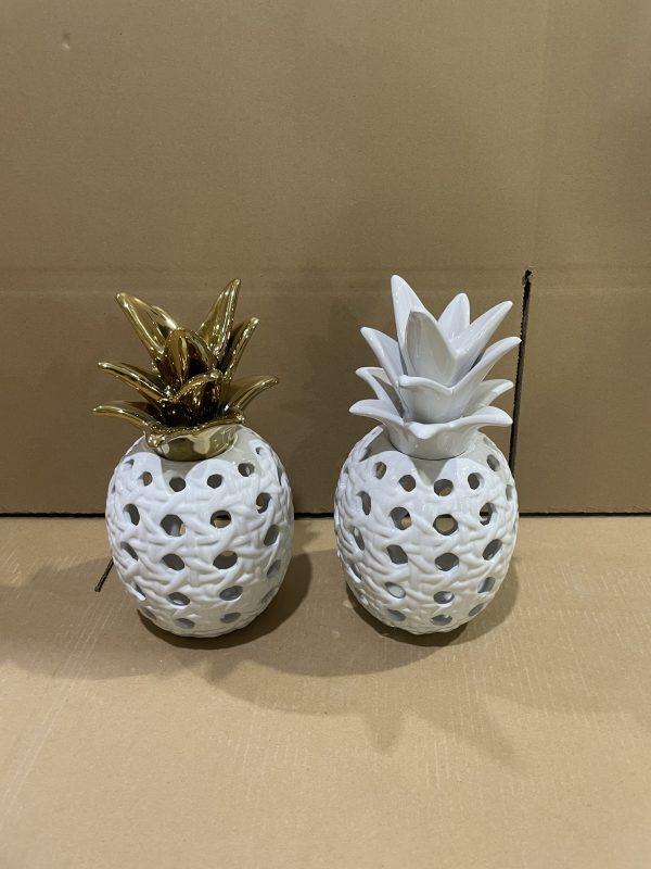 PIÑA PORCELANA C/HUECO 14X14X26CM