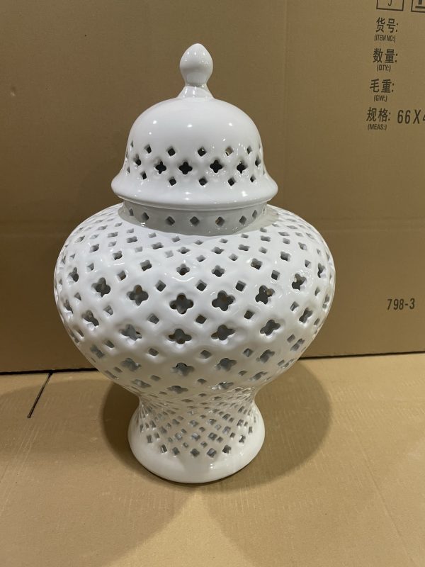 FLORERO C/TAPA DE PORCELANA 32X32X48CM